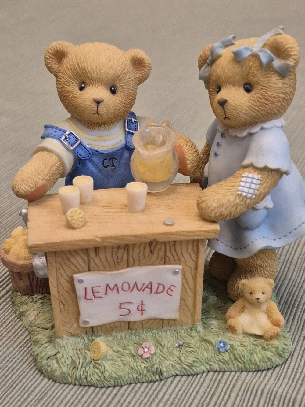 Cherished Teddies Albert & Susann Make Lemonade Collectible 1999 ADOPTION CERT